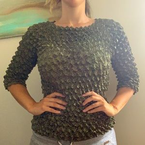 90s 3/4 Sleeve Popcorn Shirt